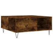 vidaXL vidaXL Klubska mizica dimljeni hrast 80x80x36,5 cm inženirski les, (20797983)