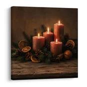 Slika topla adventna dekoracija s svečami - 40x40