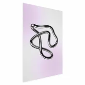 Plakat - Silver Intricacies - fluid metallic figure on a gradient background 29.7x42 Bez okvira s margom