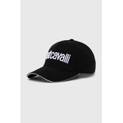 Pamucna kapa sa šiltom Just Cavalli boja: crna, s aplikacijom