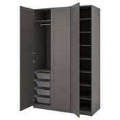 PAX/BERGSBO Garderobna omara, temno siva/temno siva, 150x60x236 cm