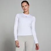 MP Ženska oprijeta majica z dolgimi rokavi Basics – bela - XXS