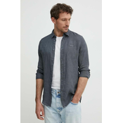 Lanena košulja Pepe Jeans PAYTTON boja: siva, regular, s klasicnim ovratnikom, PM308523