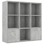 Vidaxl Knjižna omara betonsko siva 98x30x98 cm iverna plošča