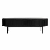 Črna TV omarica v hrastovem dekorju 48x160 cm Siena – Unique Furniture