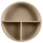 Zopa Silicone Divided Plate tanjur s pregradama s vakuumskim držacem Sand Beige 1 kom