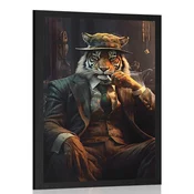 Plakat živalski gangster tiger - 20x30 white