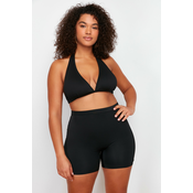 Trendyol Curve Black High Waist Knitted Bikini Bottom