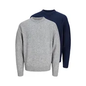 JACK & JONES Pulover JJESOHO OLLIE mornarska/pegasto siva
