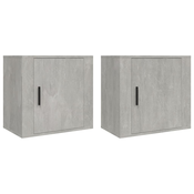 MAISON CHIC Stenski Dvo delni komplet Nočne omarice - Nočne mize betonsko siva 50x30x47 cm, (21687277)
