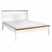 eoshop Masivna borova postelja TOPAZIO 180x200 cm, bela lakirana, z vzglavjem