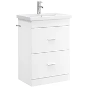 Vidaxl Komplet pohištva za kopalnico Bela 61 x 40 x 84,5 cm