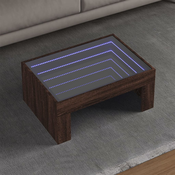 Stolic s beskonacnim LED svjetlima boja hrasta 70x50x30 cm