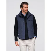 Ombre Mens peach effect quilted sleeveless jacket - navy blue