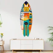 WallXpert dekorativna daska za surf od pleksiglasa Mvsf35M, šarena ilustracija Las Vegasa sa natpisom „Welcome to Las Vegas”, 36 x 100 cm