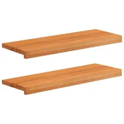 vidaXL Stopnice 2 kos 70 x 30 x 2 cm Svetlo rjava Trda bukovina