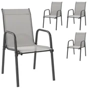 Homestar Vrtne stole komplet 4 kosa 51x69x87 cm siva