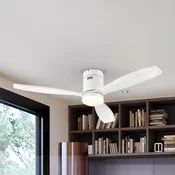 Schuller Valencia LED stropni ventilator Siroco, bel, O 132 cm, tih, CCT - Dnevna soba/jedilnica - Sodobni - bel, opal - Les