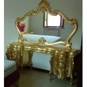 Casa Padrino luxury baroque bedroom set gold - 1 Baroque Make Up Dresser & 1 Baroque Mirror - Luxury bedroom furniture in baroque style - Baroque furniture - Luxury quality - Made in Italy
