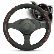 Carcommerce Prevleka za volan za športne avtomobile 37-39 cm črna in rdeča