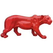 Casa Padrino luxury decorative sculpture panther red H. 80 x H. 35 cm - Large decorative figure - XXL decorative sculpture - XXL decorative figure - Luxury XXL figures - Luxury Animal Figures