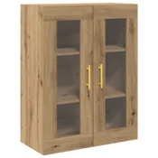 vidaXL vidaXL Stenski omarica z steklenimi vrati Artisan Oak 69,5x34x90 cm, (22046444)