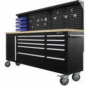 Delovni miza za garažo 213 x 49 cm z zadnjo steno in 10 predali Forsage FS-14932