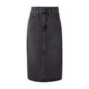 Levis za ženske. 001VH-0004 Visoka krila z razporkom črna (30), Črna, Priložnostno, Bombaž, Džins