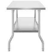 VEVOR Delovna miza z dvojno polico zložljiva 122x76x86 cm srebrna