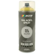 Industrijski akrilni lak sprej RAL HG 400ml Motip - RAL 1018 cink rumena