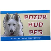 Tabla Pozor pes Vstop na lastno odgovornost Švicarski beli ovčar - Krtače, glavniki,.. - Krtače, glavniki in krtače - Krtače, glavniki in rokavice
