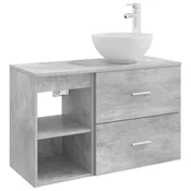 Vidaxl Komplet pohištva za kopalnico 2 pcs Betonsko siva
