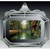 Casa Padrino luxury baroque mirror green - Magnificent venetian style wall mirror with integrated 46 inch TV - Baroque furniture - Luxury furniture in baroque style - Made in Italy