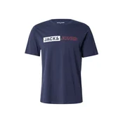 JACK & JONES Majica marine/temno rdeča/bela