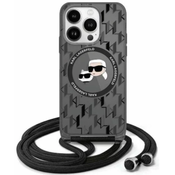 Karl Lagerfeld KLHMP16XHCKCKLCK iPhone    16 Pro Max 6.9 black hardcase IML Crossbody Monogram Karl  Choupette Head MagSafe (KLHMP16XHCKCKLCK)