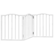 Vidaxl Vrata za pse zložljiva 3 paneli bela 150 cm topolovina