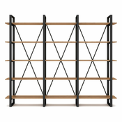 Črn/naravni regal v hrastovem dekorju 218x180 cm Aviva – Marckeric