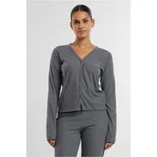 Womens ribbed cardigan dark gray