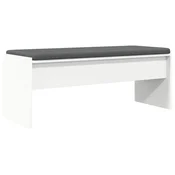 Vidaxl Haldna klop z blazino Bela 103 x 38 x 40 cm