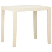 Vidaxl Vrtna miza bela 79x65x72 cm plastika