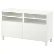 BESTA TV stalaža s vratima, bela/Lappviken/Stubbarp bela, 120x42x74 cm
