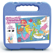 Puzzle pobarvanke Samorog Colouring Activities v kovčku Educa 100 delov - barvanje z bleščečimi flomastri od 6 leta