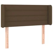 Vidaxl Vzglavje z ušesi temno rjavo 93x16x78/88 cm blago