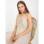 One-size beige minidress with pleated
