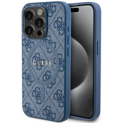 Guess GUHMP14LG4GFRB Apple iPhone 14 Pro hardcase 4G Collection Leather Metal Logo MagSafe blue