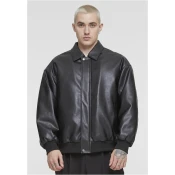 Mens synthetic leather jacket black