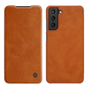 Nillkin preklopna torbica QIN za Samsung Galaxy S21 FE G990 - rjava