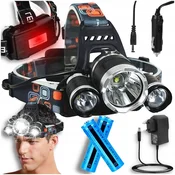 shumee TG63200 LED naglavna svetilka Zoom Cree XML T6 naglavna svetilka POWER 2 bateriji + 2 polnilnika