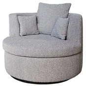 Casa Padrino luxury swivel armchair gray/black A� 95 x H. 89 cm - Round living room armchair - Hotel armchair - Living room furniture - Hotel furniture - Luxury furniture - Luxury quality