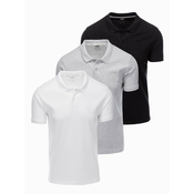 Ombre Set of mens pique knit polo shirts 3-pack